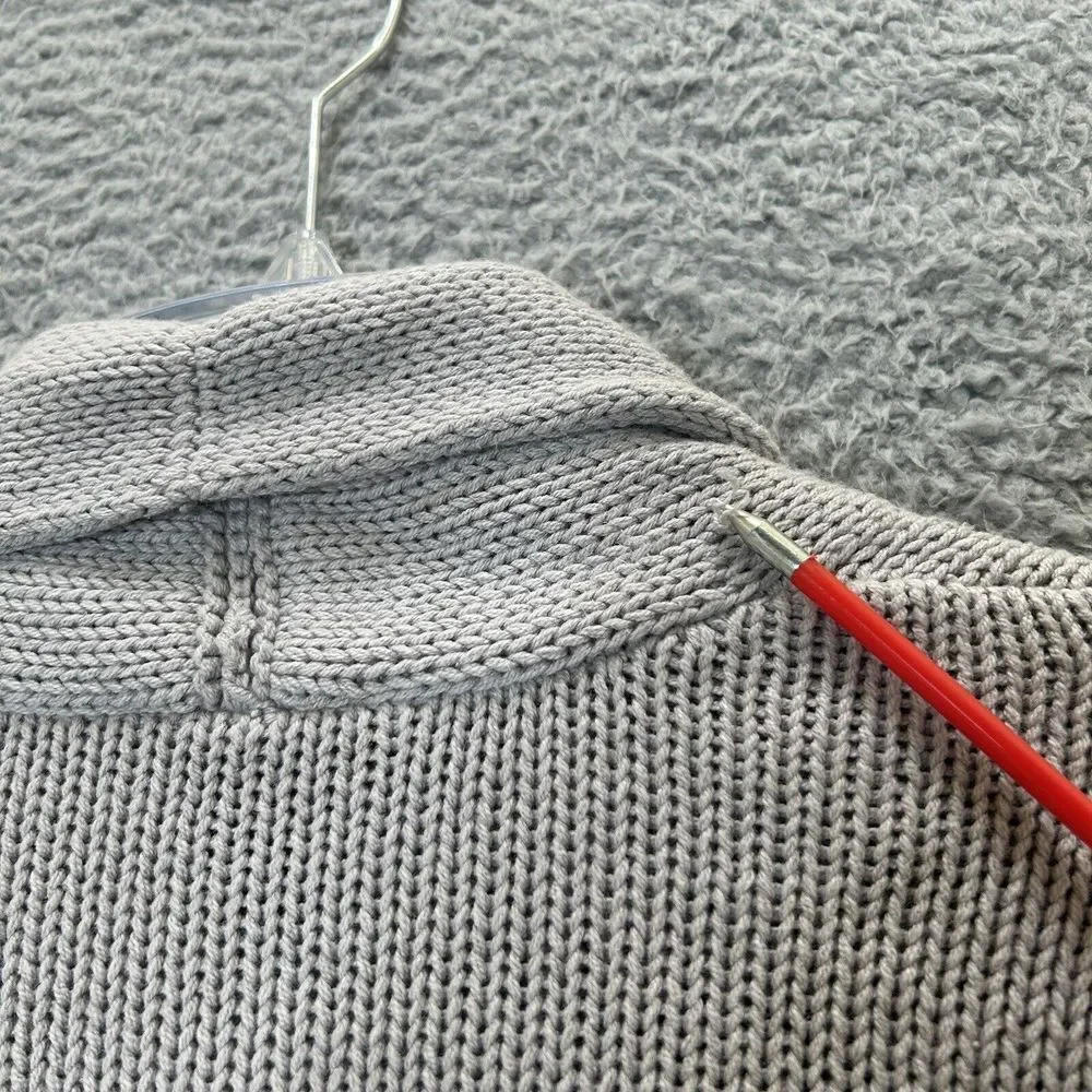 Ann Taylor Sweater Women XS Multi Hued Gray‎ Oversized Open Long Cardigan Pocket